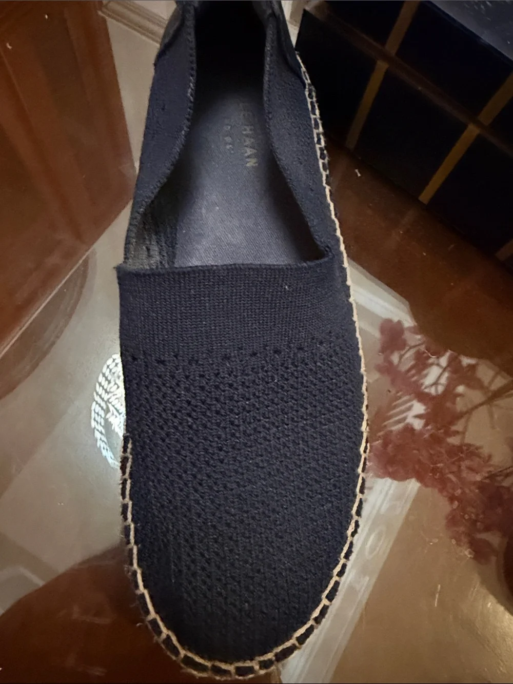Cole Haan Navy Knit Espadrille Slip-On Flats